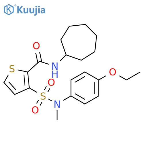 N-cycloheptyl-3-[(4-ethoxyphenyl)(methyl)sulfamoyl]thiophene-2-carboxamide structure