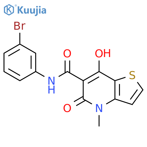 N-(3-bromophenyl)-7-hydroxy-4-methyl-5-oxo-4H,5H-thieno3,2-bpyridine-6-carboxamide structure