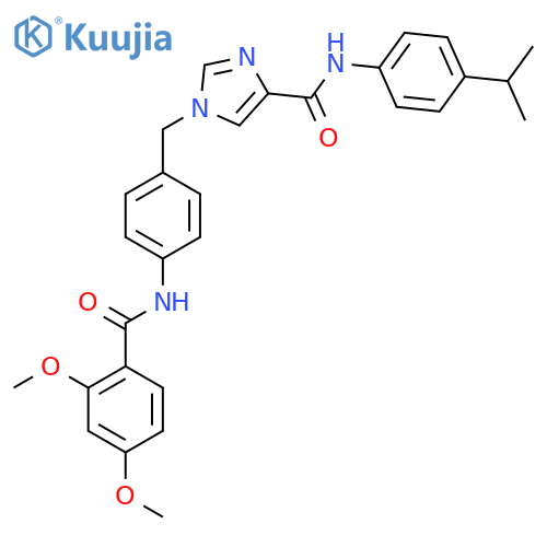 1-{4-(2,4-dimethoxybenzamido)phenylmethyl}-N-4-(propan-2-yl)phenyl-1H-imidazole-4-carboxamide structure