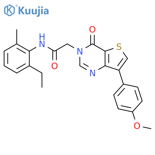 N-(2-ethyl-6-methylphenyl)-2-[7-(4-methoxyphenyl)-4-oxo-3H,4H-thieno[3,2-d]pyrimidin-3-yl]acetamide structure