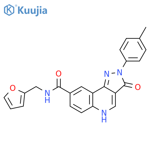 N-[(furan-2-yl)methyl]-2-(4-methylphenyl)-3-oxo-2H,3H,5H-pyrazolo[4,3-c]quinoline-8-carboxamide structure