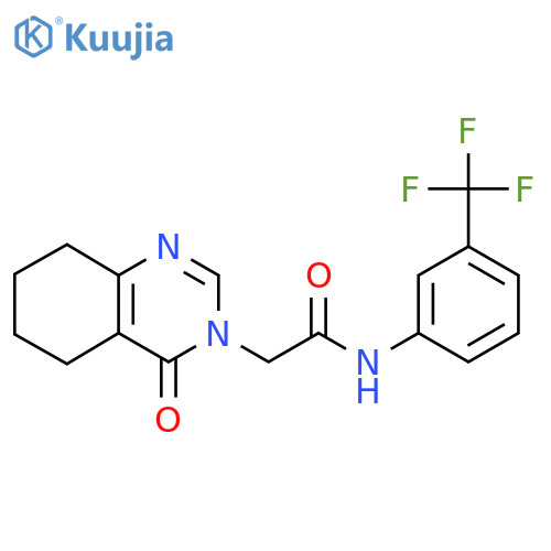 2-(4-oxo-3,4,5,6,7,8-hexahydroquinazolin-3-yl)-N-3-(trifluoromethyl)phenylacetamide structure