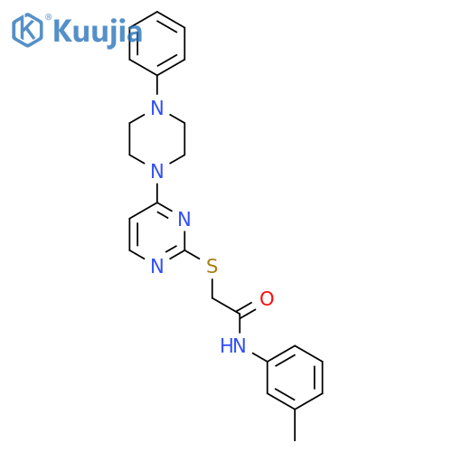 N-(3-methylphenyl)-2-{4-(4-phenylpiperazin-1-yl)pyrimidin-2-ylsulfanyl}acetamide structure