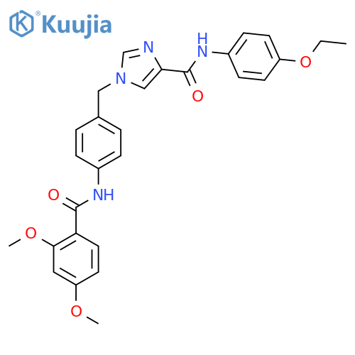 1-{[4-(2,4-dimethoxybenzamido)phenyl]methyl}-N-(4-ethoxyphenyl)-1H-imidazole-4-carboxamide structure