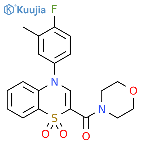 4-(4-fluoro-3-methylphenyl)-2-(morpholine-4-carbonyl)-4H-1lambda6,4-benzothiazine-1,1-dione structure