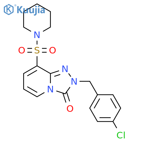 2-[(4-chlorophenyl)methyl]-8-(piperidine-1-sulfonyl)-2H,3H-[1,2,4]triazolo[4,3-a]pyridin-3-one structure