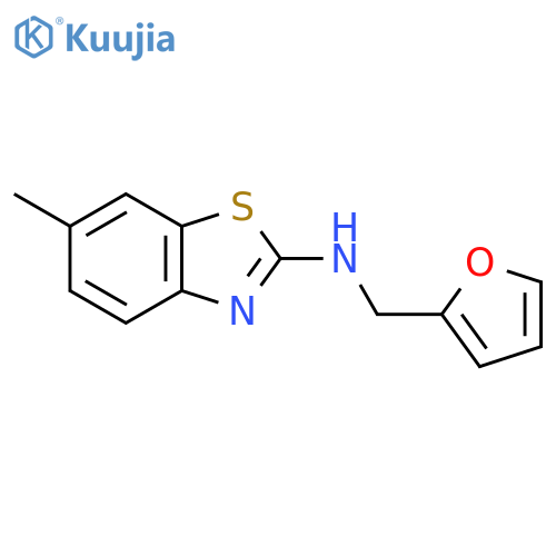 N-(furan-2-yl)methyl-6-methyl-1,3-benzothiazol-2-amine structure