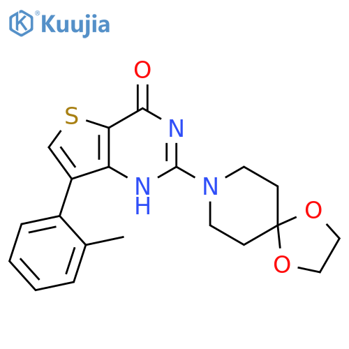 2-{1,4-dioxa-8-azaspiro[4.5]decan-8-yl}-7-(2-methylphenyl)-3H,4H-thieno[3,2-d]pyrimidin-4-one structure