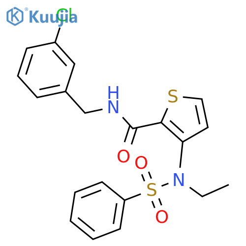 N-[(3-chlorophenyl)methyl]-3-(N-ethylbenzenesulfonamido)thiophene-2-carboxamide structure