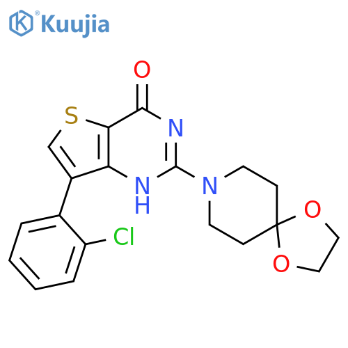 7-(2-chlorophenyl)-2-{1,4-dioxa-8-azaspiro[4.5]decan-8-yl}-3H,4H-thieno[3,2-d]pyrimidin-4-one structure