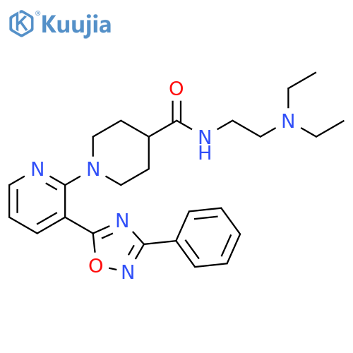 N-[2-(diethylamino)ethyl]-1-[3-(3-phenyl-1,2,4-oxadiazol-5-yl)pyridin-2-yl]piperidine-4-carboxamide structure