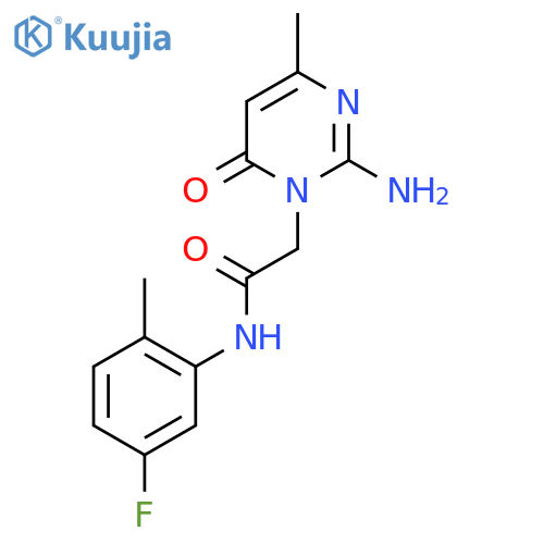 2-(2-amino-4-methyl-6-oxo-1,6-dihydropyrimidin-1-yl)-N-(5-fluoro-2-methylphenyl)acetamide structure