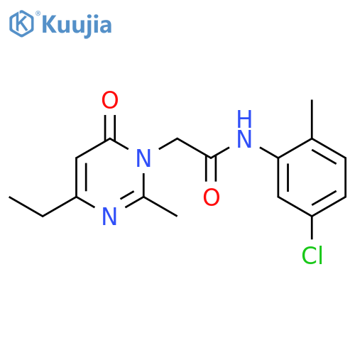 N-(5-chloro-2-methylphenyl)-2-(4-ethyl-2-methyl-6-oxo-1,6-dihydropyrimidin-1-yl)acetamide structure