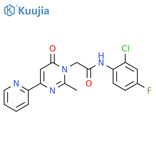 N-(2-chloro-4-fluorophenyl)-2-[2-methyl-6-oxo-4-(pyridin-2-yl)-1,6-dihydropyrimidin-1-yl]acetamide structure