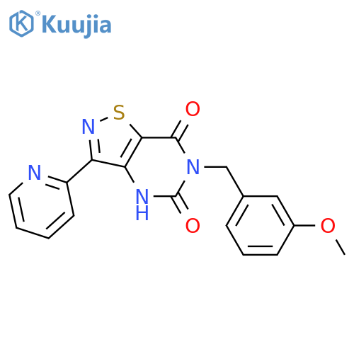 6-[(3-methoxyphenyl)methyl]-3-pyridin-2-yl-4H-[1,2]thiazolo[4,5-d]pyrimidine-5,7-dione structure