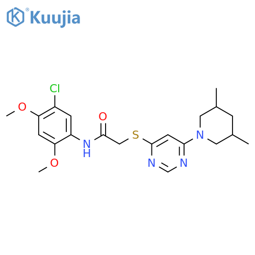 N-(5-chloro-2,4-dimethoxyphenyl)-2-{[6-(3,5-dimethylpiperidin-1-yl)pyrimidin-4-yl]sulfanyl}acetamide structure