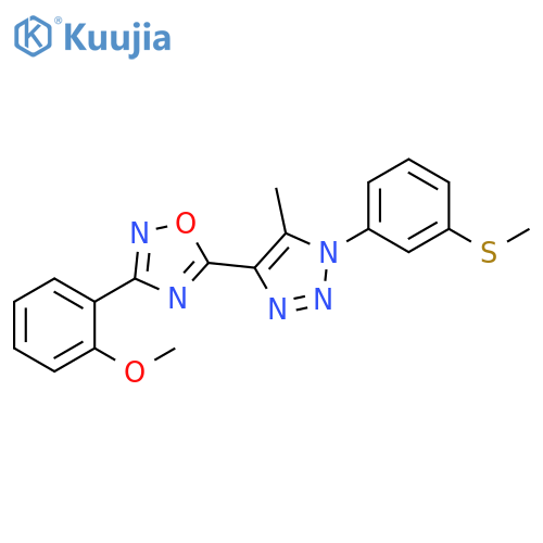 3-(2-methoxyphenyl)-5-{5-methyl-1-[3-(methylsulfanyl)phenyl]-1H-1,2,3-triazol-4-yl}-1,2,4-oxadiazole structure