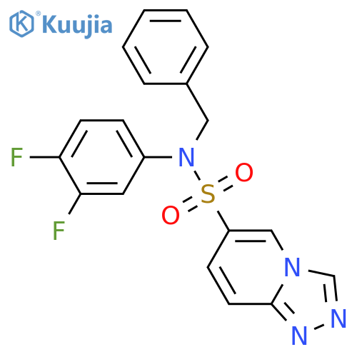 N-benzyl-N-(3,4-difluorophenyl)-[1,2,4]triazolo[4,3-a]pyridine-6-sulfonamide structure