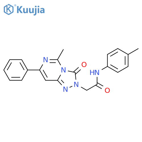 2-{5-methyl-3-oxo-7-phenyl-2H,3H-[1,2,4]triazolo[4,3-c]pyrimidin-2-yl}-N-(4-methylphenyl)acetamide structure