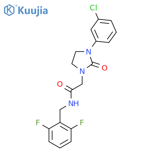 2-[3-(3-chlorophenyl)-2-oxoimidazolidin-1-yl]-N-[(2,6-difluorophenyl)methyl]acetamide structure