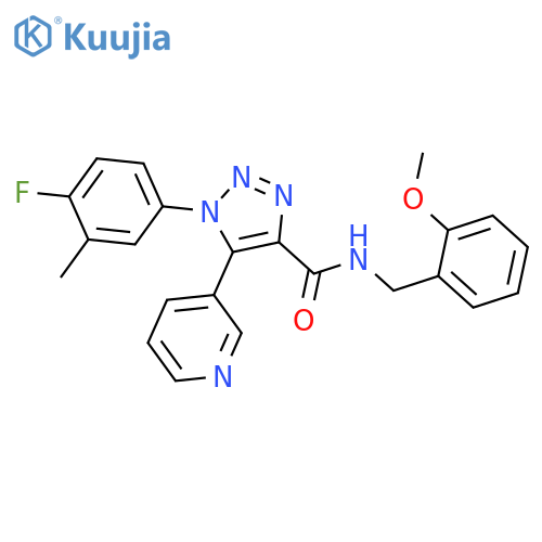 1-(4-fluoro-3-methylphenyl)-N-[(2-methoxyphenyl)methyl]-5-(pyridin-3-yl)-1H-1,2,3-triazole-4-carboxamide structure