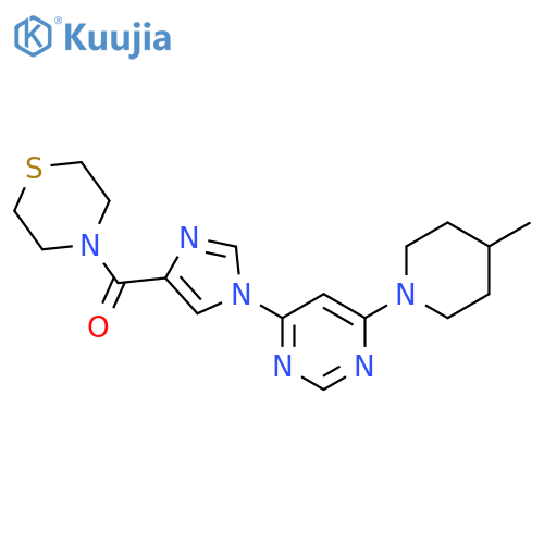 4-{1-6-(4-methylpiperidin-1-yl)pyrimidin-4-yl-1H-imidazole-4-carbonyl}thiomorpholine structure