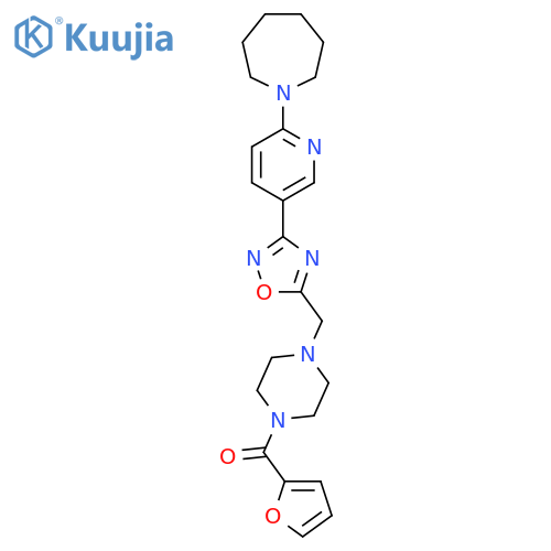 1-5-(5-{4-(furan-2-carbonyl)piperazin-1-ylmethyl}-1,2,4-oxadiazol-3-yl)pyridin-2-ylazepane structure