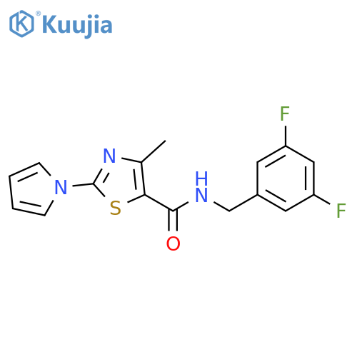 N-[(3,5-difluorophenyl)methyl]-4-methyl-2-(1H-pyrrol-1-yl)-1,3-thiazole-5-carboxamide structure