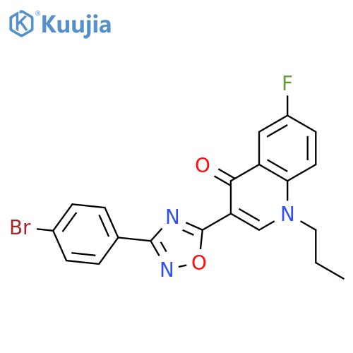 3-[3-(4-bromophenyl)-1,2,4-oxadiazol-5-yl]-6-fluoro-1-propyl-1,4-dihydroquinolin-4-one structure
