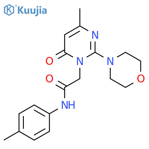2-4-methyl-2-(morpholin-4-yl)-6-oxo-1,6-dihydropyrimidin-1-yl-N-(4-methylphenyl)acetamide structure