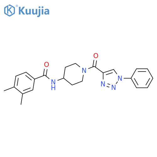 3,4-dimethyl-N-1-(1-phenyl-1H-1,2,3-triazole-4-carbonyl)piperidin-4-ylbenzamide structure