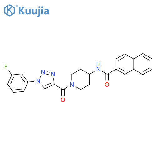 N-{1-1-(3-fluorophenyl)-1H-1,2,3-triazole-4-carbonylpiperidin-4-yl}naphthalene-2-carboxamide structure