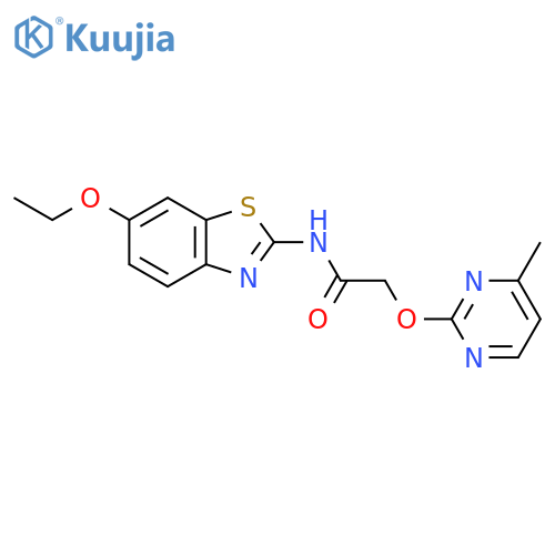 N-(6-ethoxy-1,3-benzothiazol-2-yl)-2-(4-methylpyrimidin-2-yl)oxyacetamide structure