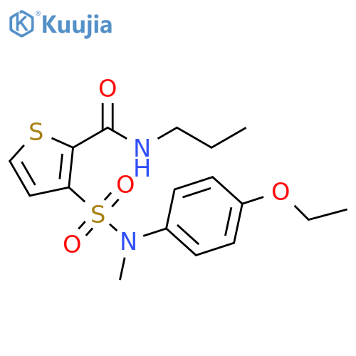 3-[(4-ethoxyphenyl)(methyl)sulfamoyl]-N-propylthiophene-2-carboxamide structure