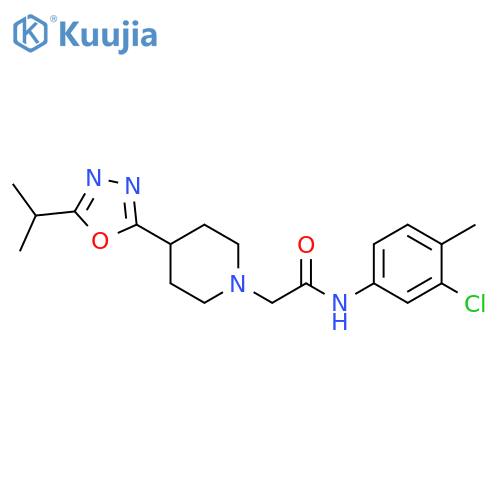 N-(3-chloro-4-methylphenyl)-2-{4-5-(propan-2-yl)-1,3,4-oxadiazol-2-ylpiperidin-1-yl}acetamide structure