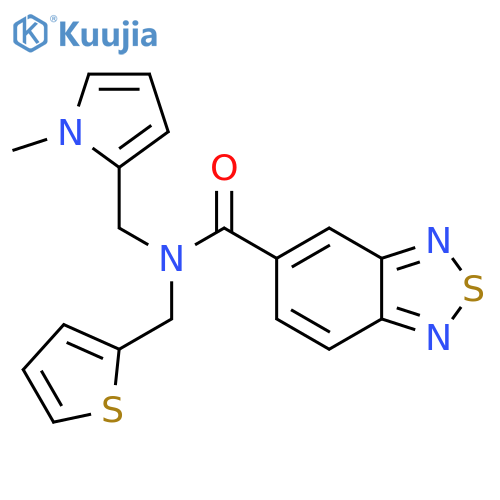 N-(1-methyl-1H-pyrrol-2-yl)methyl-N-(thiophen-2-yl)methyl-2,1,3-benzothiadiazole-5-carboxamide structure