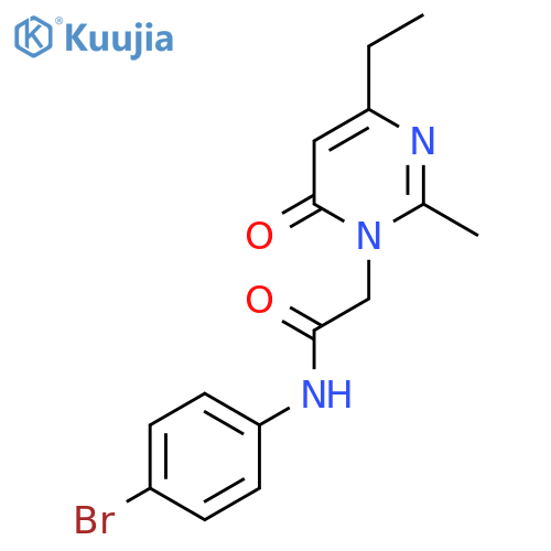 N-(4-bromophenyl)-2-(4-ethyl-2-methyl-6-oxo-1,6-dihydropyrimidin-1-yl)acetamide structure