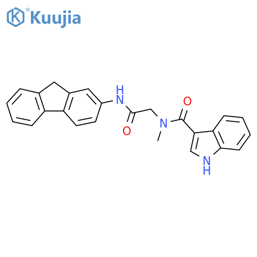 N-(9H-fluoren-2-yl)-2-1-(1H-indol-3-yl)-N-methylformamidoacetamide structure