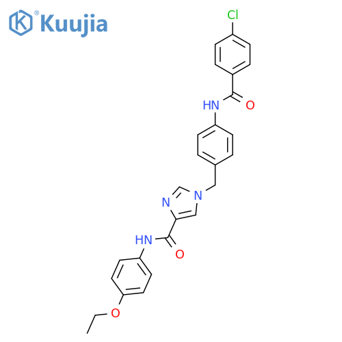 1-{4-(4-chlorobenzamido)phenylmethyl}-N-(4-ethoxyphenyl)-1H-imidazole-4-carboxamide structure