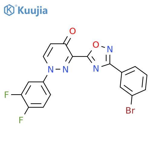 3-[3-(3-bromophenyl)-1,2,4-oxadiazol-5-yl]-1-(3,4-difluorophenyl)-1,4-dihydropyridazin-4-one structure