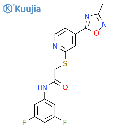 N-(3,5-difluorophenyl)-2-{4-(3-methyl-1,2,4-oxadiazol-5-yl)pyridin-2-ylsulfanyl}acetamide structure