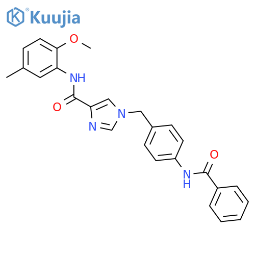1-[(4-benzamidophenyl)methyl]-N-(2-methoxy-5-methylphenyl)-1H-imidazole-4-carboxamide structure