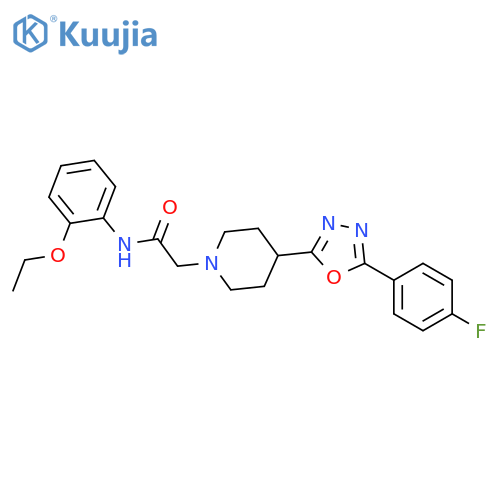 N-(2-ethoxyphenyl)-2-{4-[5-(4-fluorophenyl)-1,3,4-oxadiazol-2-yl]piperidin-1-yl}acetamide structure