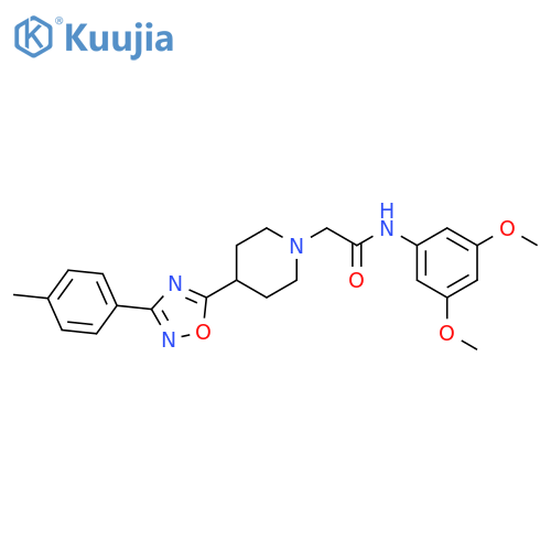 N-(3,5-dimethoxyphenyl)-2-{4-3-(4-methylphenyl)-1,2,4-oxadiazol-5-ylpiperidin-1-yl}acetamide structure