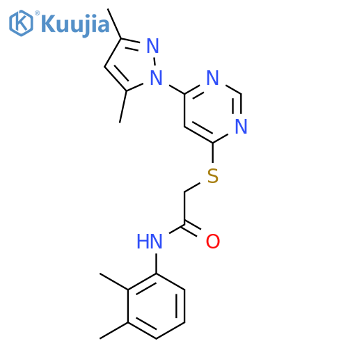 2-{[6-(3,5-dimethyl-1H-pyrazol-1-yl)pyrimidin-4-yl]sulfanyl}-N-(2,3-dimethylphenyl)acetamide structure
