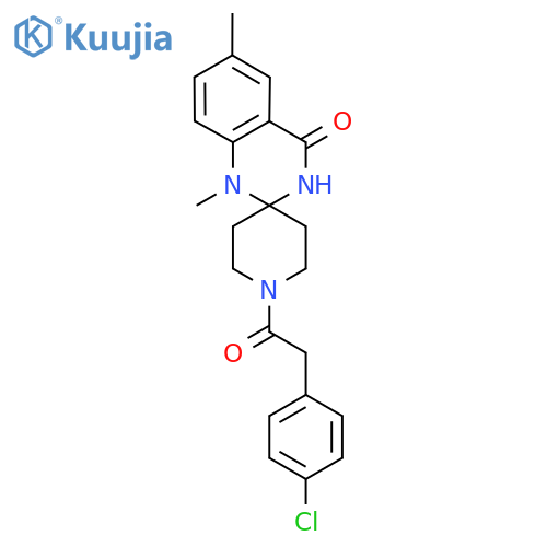 1-2-(4-chlorophenyl)acetyl-1',6'-dimethyl-3',4'-dihydro-1'H-spiropiperidine-4,2'-quinazoline-4'-one structure
