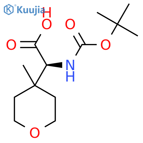 (2S)-2-{[(tert-butoxy)carbonyl]amino}-2-(4-methyloxan-4-yl)acetic acid structure