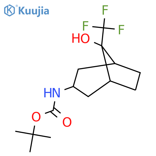 tert-butyl N-8-hydroxy-8-(trifluoromethyl)bicyclo3.2.1octan-3-ylcarbamate structure