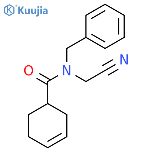 N-benzyl-N-(cyanomethyl)cyclohex-3-ene-1-carboxamide structure
