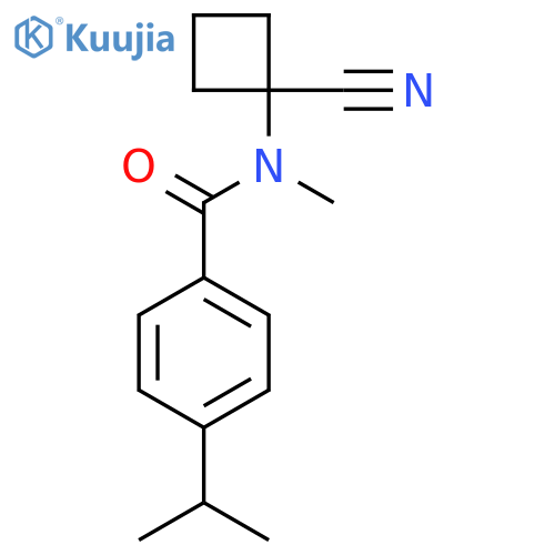 N-(1-cyanocyclobutyl)-N-methyl-4-(propan-2-yl)benzamide structure